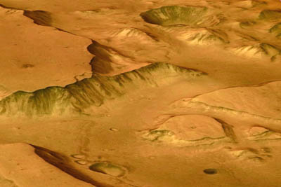 �?stlig del av stedet Valles Marineris. 